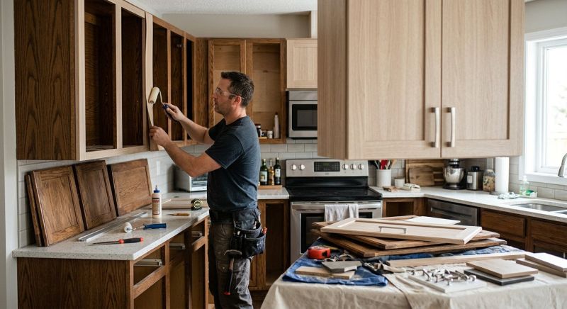 Cherry Cabinet Refacing in Dayton, OH
